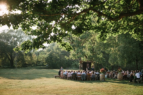 Beautiful boho-chic outdoor wedding at Blue Toad Cidery in Nelson County, Virginia with specialty rentals by Paisley & Jade 