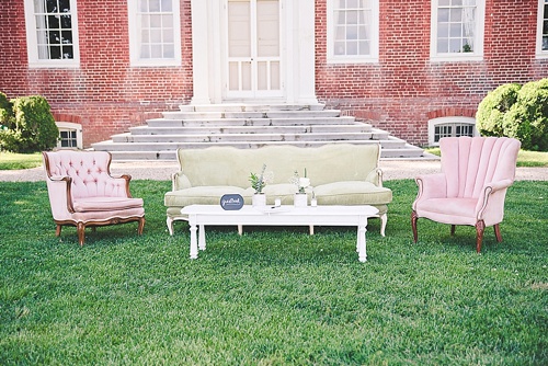 Pretty pastel wedding at Westover Plantation with specialty and vintage rentals by Paisley & Jade