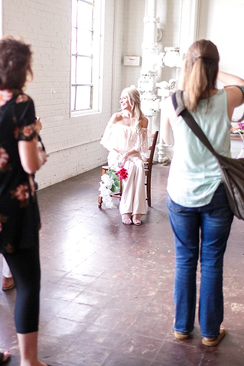 Tropical and white wedding styled shoot and photography workshop with showroom and specialty rentals by Paisley & Jade