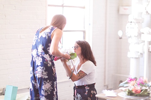 Tropical and white wedding styled shoot and photography workshop with showroom and specialty rentals by Paisley & Jade