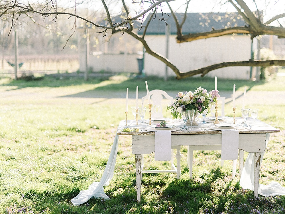 Italian inspired rustic and romantic winery wedding styled shoot with vintage rentals by Paisley & Jade