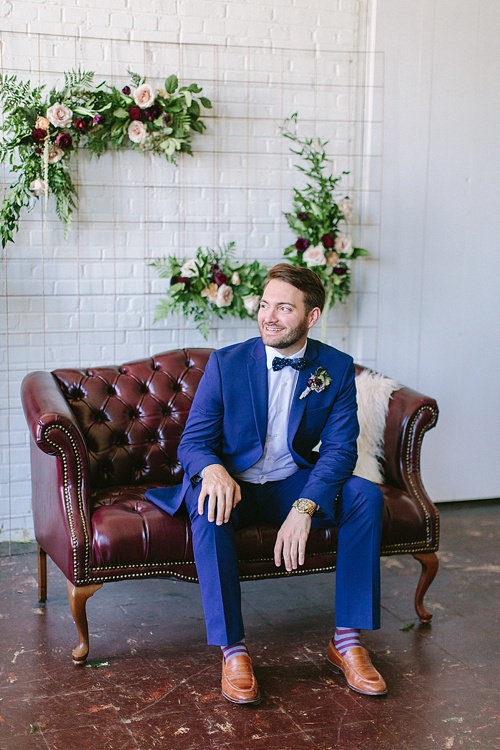 Gorgeous styled shoot with two handsome grooms at Highpoint and Moore with space, vintage and specialty rentals by Paisley and Jade 