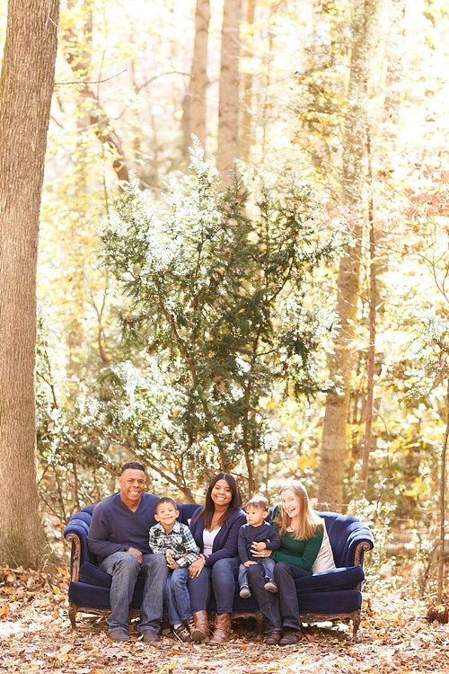 Holiday photo shoot with Virginia Ashley Photography featuring the Billings sofa available for rent by Paisley & Jade