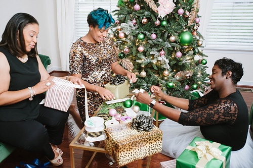 Gorgeous Girls Night Holiday Party featuring specialty and vintage rentals by Paisley and Jade 