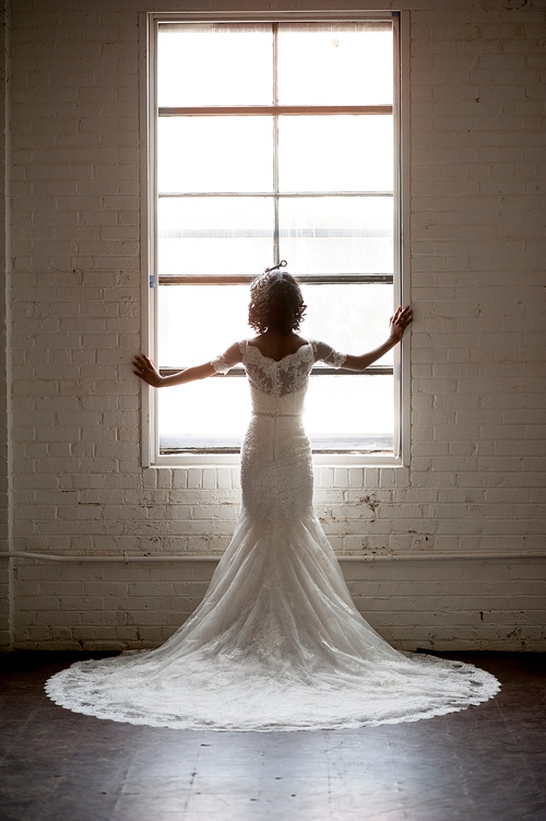 Breathtaking bridal portrait session by IYQ photography in the showroom at Highpoint and Moore with space and prop rentals by Paisley & Jade