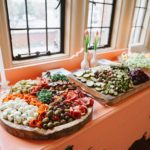 Beautiful charcuterie buffet at the branch museum of architecture and design captured by Jessica Maida Photography with vintage sideboard and specialty rentals by Paisley & Jade