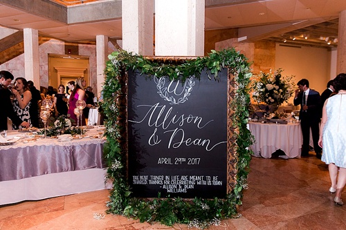 Oversized Chalkboard Frame with custom hand lettering by Paisley & Jade photographed by Stephanie Yonce Photography by at the VMFA in Richmond, Va