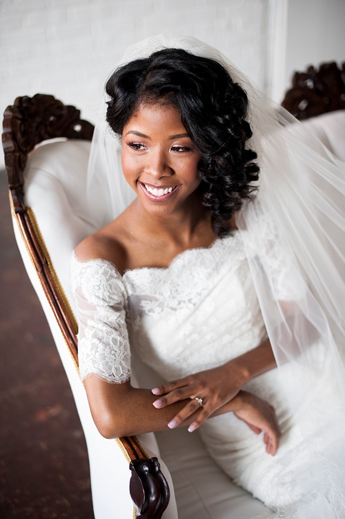 Breathtaking bridal portrait session by IYQ photography in the showroom at Highpoint and Moore with space and prop rentals by Paisley & Jade