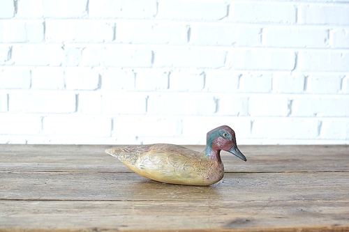 Wooden Decoy Duck part of the extensive specialty and prop rental inventory of Paisley & Jade 