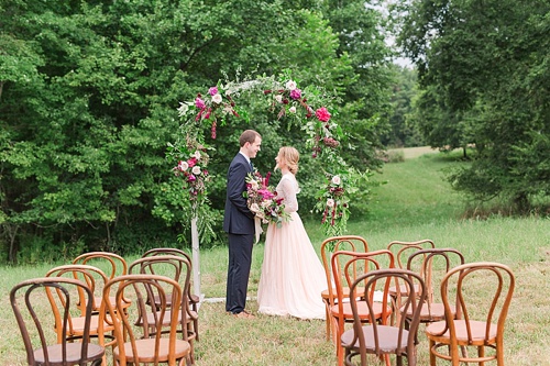 Gorgeous summer wedding styled shoot at the Katelyn James Workshop with specialty and vintage rentals by Paisley & Jade 