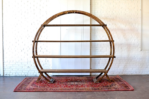 Our round wooden arbor designed and styled in three unique vignettes - all pieces available to rent for your event by Paisley & Jade 