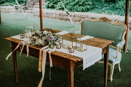 Charming outdoor vineyard wedding in Charlottesville with specialty and vintage rentals provided by Paisley & Jade