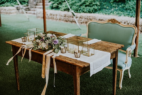 Charming outdoor vineyard wedding in Charlottesville with specialty and vintage rentals provided by Paisley & Jade 