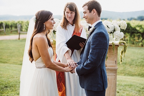 Charming outdoor vineyard wedding in Charlottesville with specialty and vintage rentals provided by Paisley & Jade 