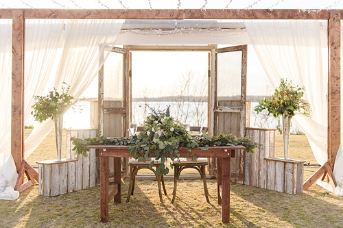 Rustic chic wedding in Suffolk, Virginia with specialty and vintage rentals by Paisley & Jade 