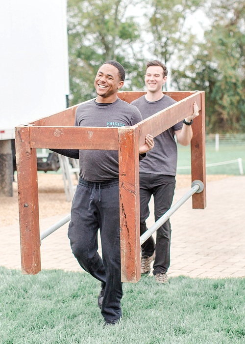 P&J Signature Installation Service in action at Upper Shirley Vineyards and documented by Bri & Wes Photography