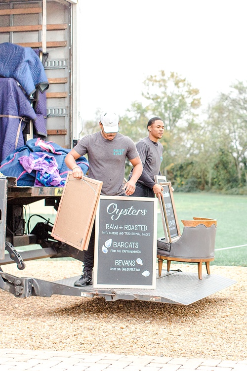 P&J Signature Installation Service in action at Upper Shirley Vineyards and documented by Bri & Wes Photography