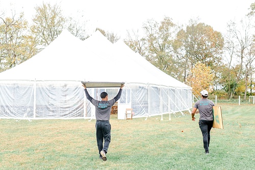 P&J Signature Installation Service in action at Upper Shirley Vineyards and documented by Bri & Wes Photography