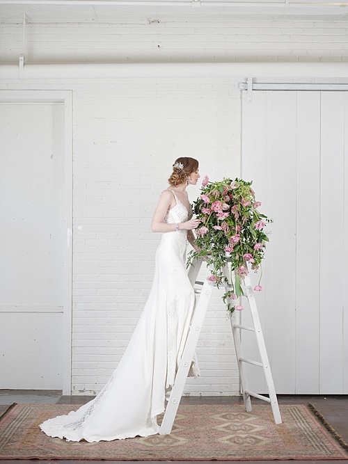 Gorgeous Spring editorial bridal shoot for Washingtonian Bride & Groom Magazine with space and vintage and specialty rentals provided by Paisley & Jade 