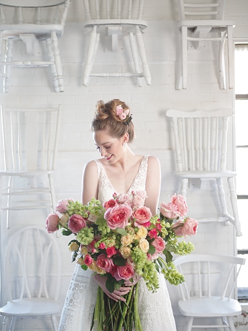 Gorgeous Spring editorial bridal shoot for Washingtonian Bride & Groom Magazine with space and vintage and specialty rentals provided by Paisley & Jade 