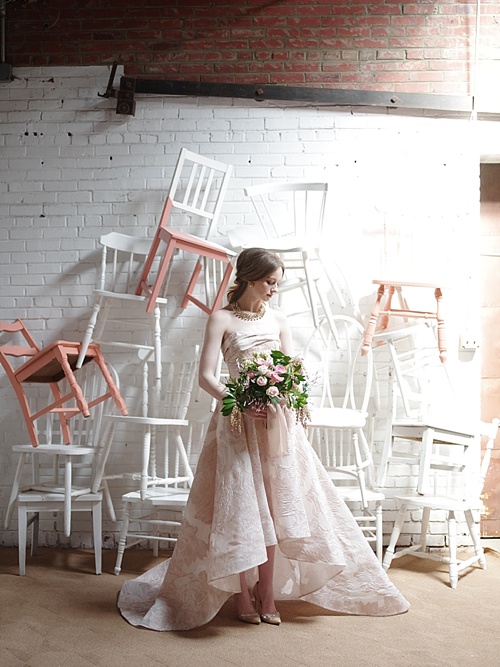 Gorgeous Spring editorial bridal shoot for Washingtonian Bride & Groom Magazine with space and vintage and specialty rentals provided by Paisley & Jade 