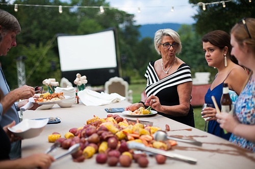 Fun and casual rehearsal dinner at The Clifton Inn with specialty and vintage rentals by Paisley & Jade