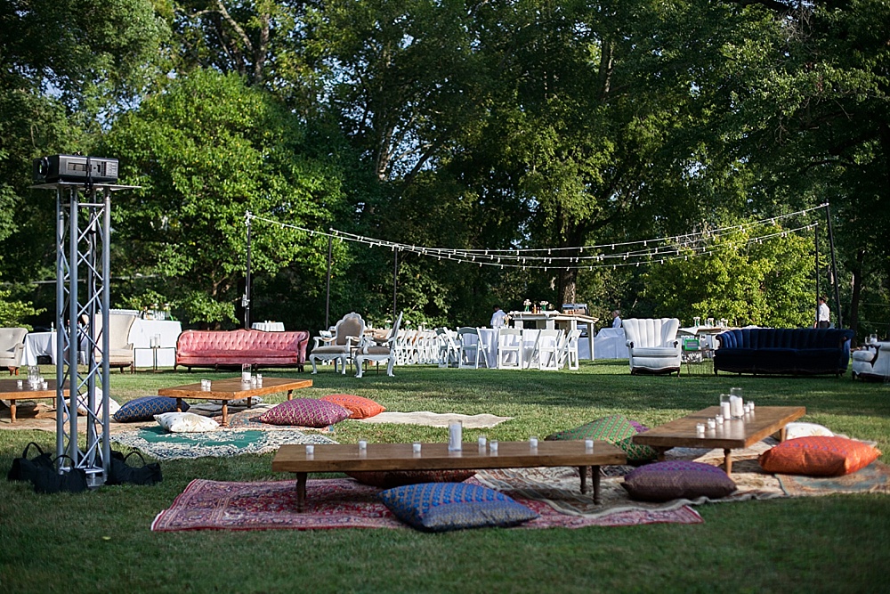 Fun and casual rehearsal dinner at The Clifton Inn with specialty and vintage rentals by Paisley & Jade