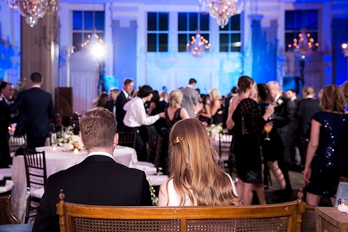Luxurious hotel ballroom wedding reception in Richmond, Va with specialty rentals by Paisley & Jade 