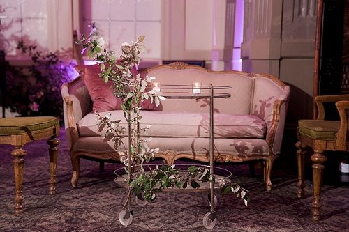Luxurious hotel ballroom wedding reception in Richmond, Va with specialty rentals by Paisley & Jade