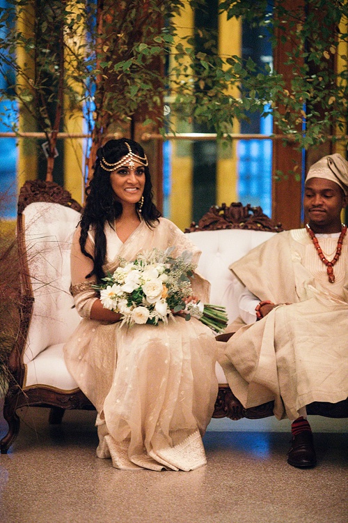 Marvelous multi-cultural wedding at The Science Museum of Virginia with specialty and vintage rentals by Paisley & Jade