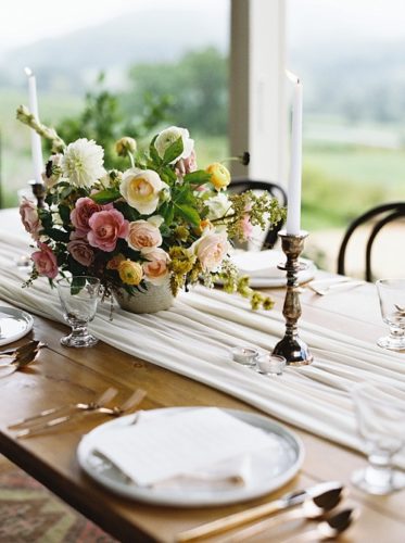 Romantic and elegant wedding inspirations styled shoot at Pippin Hill Vineyards with vintage and specialty rentals by Paisley & Jade