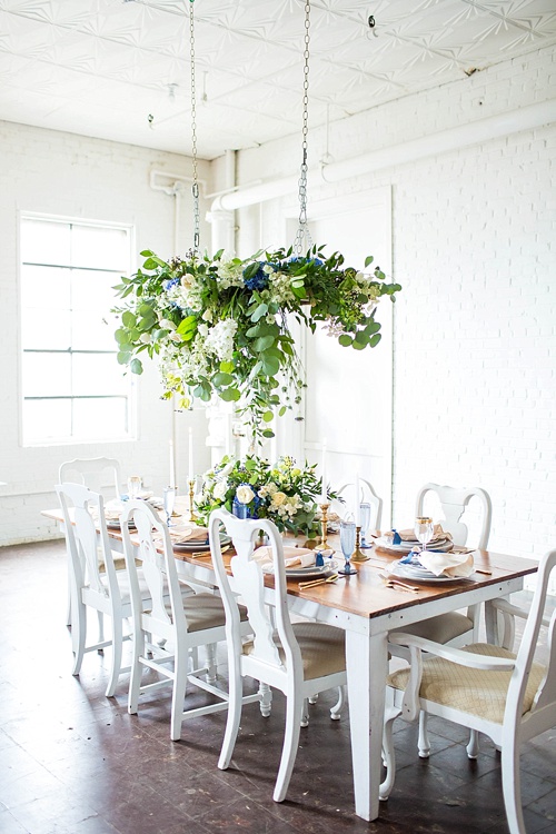 Beautiful white and blue wedding inspiration styled shoot from the Hope Taylor Photography Workshop with space and specialty rentals provided by Paisley & Jade 