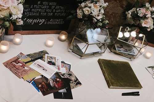 Elegant and modern real wedding at the Virginia Museum of Fine Art with specialty and vintage rentals and custom calligraphy provided by Paisley & Jade