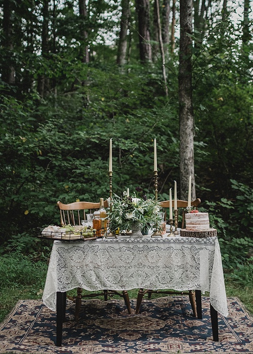 Sweet surprise elopement with specialty and vintage rental pieces provided by Paisley and Jade