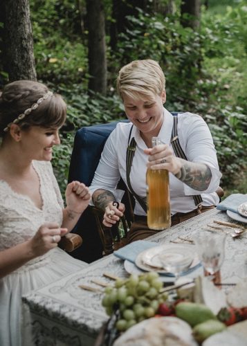 Sweet surprise elopement with specialty and vintage rental pieces provided by Paisley and Jade