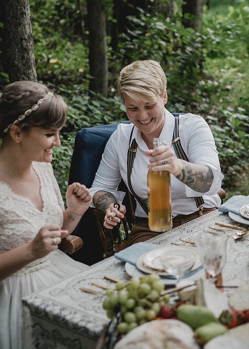 Sweet surprise elopement with specialty and vintage rental pieces provided by Paisley and Jade