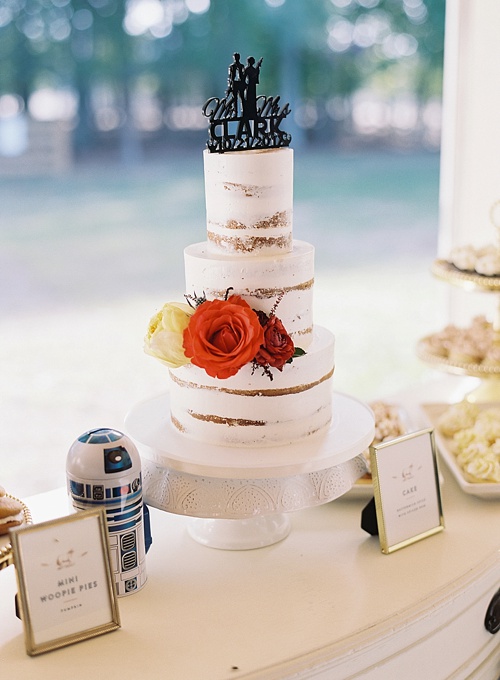 Beautiful Fall wedding at Seven Springs Farm with Star Wars inspiration and specialty and vintage rentals by Paisley & Jade 