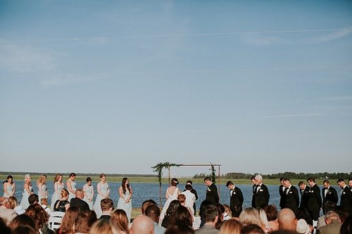 Cool and modern riverside wedding in Virginia with vintage and specialty rentals by Paisley and Jade
