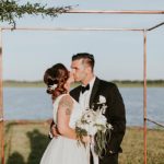 Cool and modern riverside wedding in Virginia with vintage and specialty rentals by Paisley and Jade