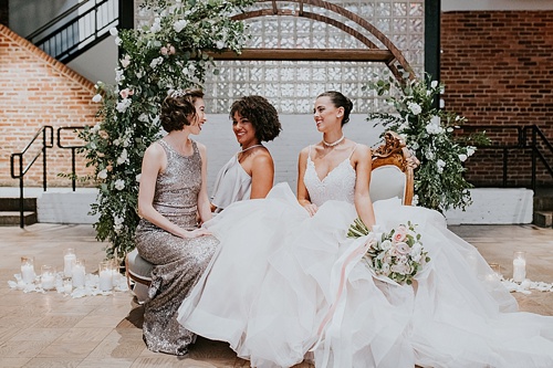 Swanky and industrial wedding inspiration shoot in Baltimore with specialty and vintage rentals by Paisley and Jade 