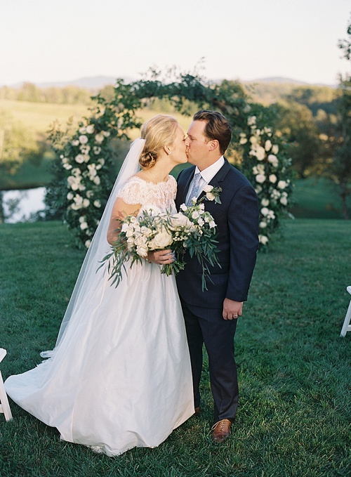 Gorgeous outdoor wedding in the Blue Ridge Mountains with specialty vintage rentals by Paisley and Jade 