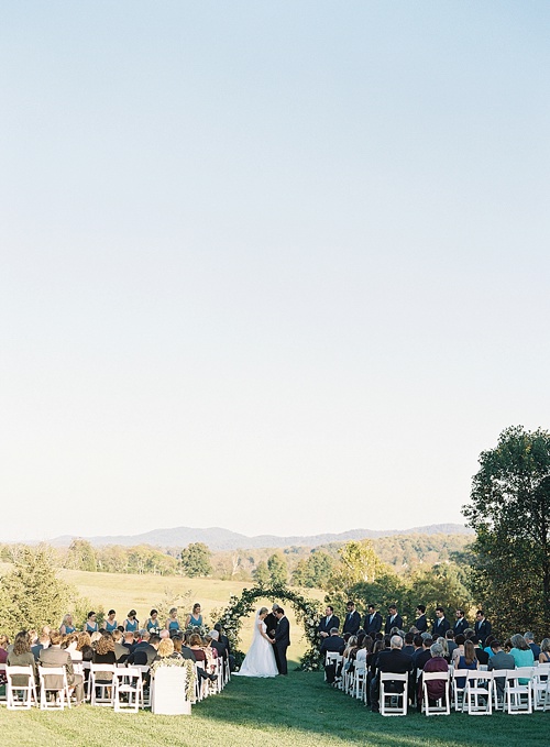 Gorgeous outdoor wedding in the Blue Ridge Mountains with specialty vintage rentals by Paisley and Jade 