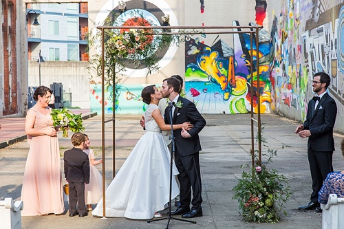 Fun urban chic wedding in Richmond with specialty and vintage rentals by Paisley and Jade 