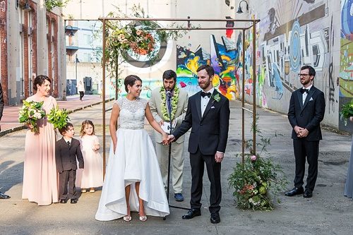 Fun urban chic wedding in Richmond with specialty and vintage rentals by Paisley and Jade