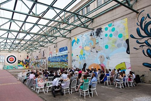 Fun urban chic wedding in Richmond with specialty and vintage rentals by Paisley and Jade