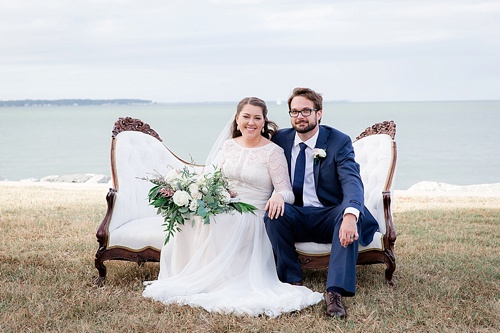 Wonderful waterfront Fall wedding on the Eastern Shore of Virginia with specialty and vintage rentals provided by Paisley and Jade 