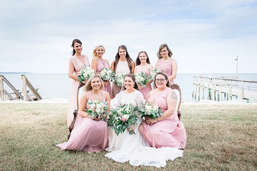 Wonderful waterfront Fall wedding on the Eastern Shore of Virginia with specialty and vintage rentals provided by Paisley and Jade 