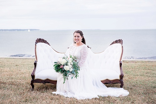 Wonderful waterfront Fall wedding on the Eastern Shore of Virginia with specialty and vintage rentals provided by Paisley and Jade 