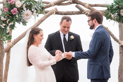 Wonderful waterfront Fall wedding on the Eastern Shore of Virginia with specialty and vintage rentals provided by Paisley and Jade 