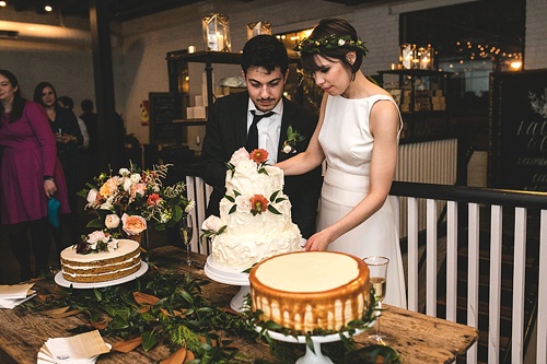 Chic city wedding reception in Richmond, Virginia with specialty and vintage rentals by Paisley and Jade